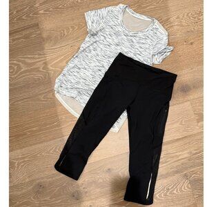 lululemon Workout Bundle | Cropped Leggings + Short Sleeve Top